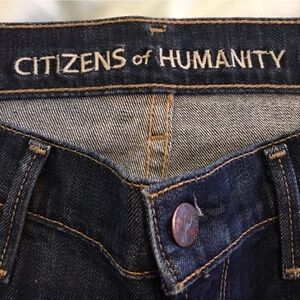 Citizen of Humanity jeans. Size 28. Mid rise. Boot cut. Dark wash.